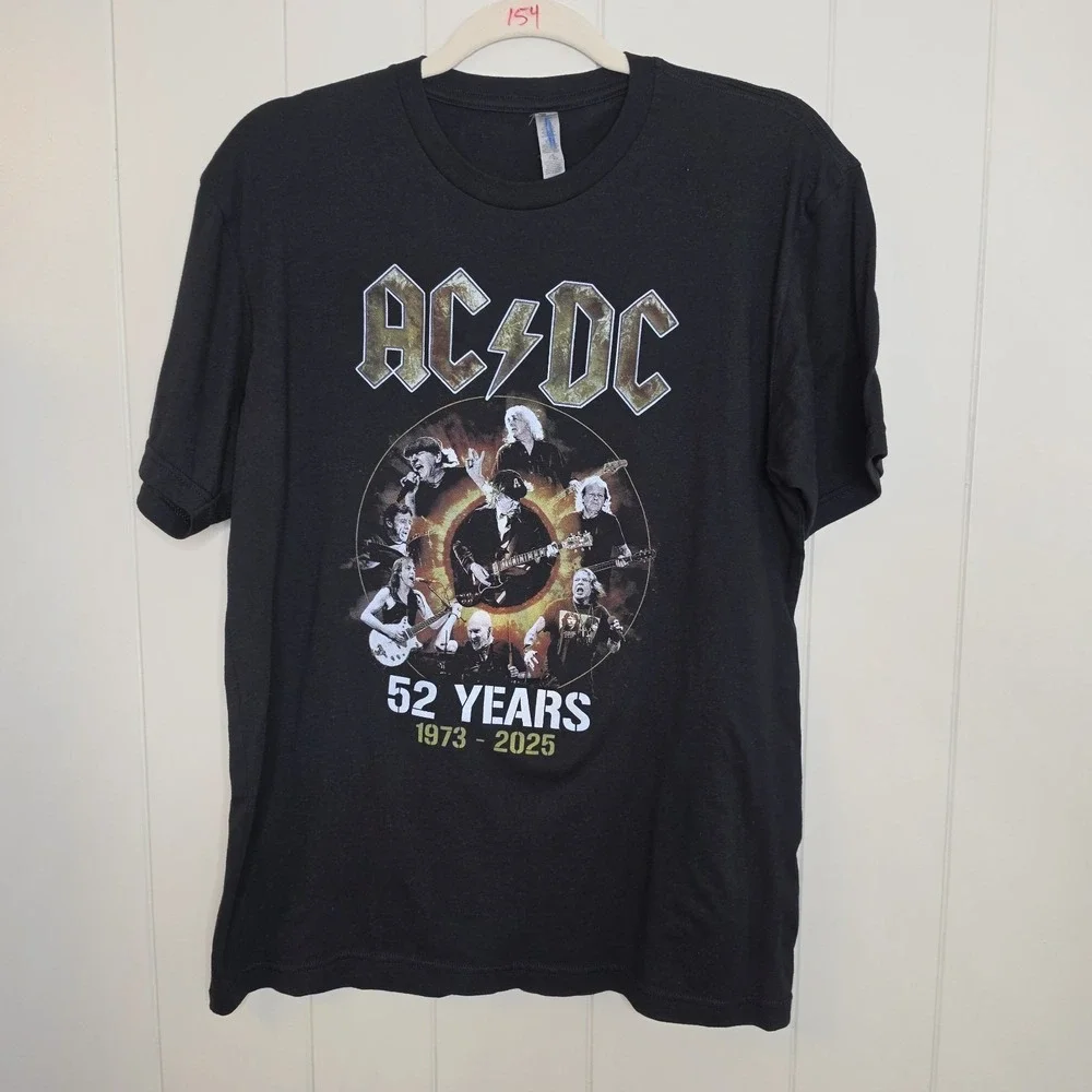 AC/DC 52 Years 1973-2025 Tour T-Shirt Size Large